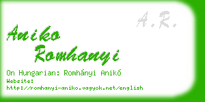 aniko romhanyi business card